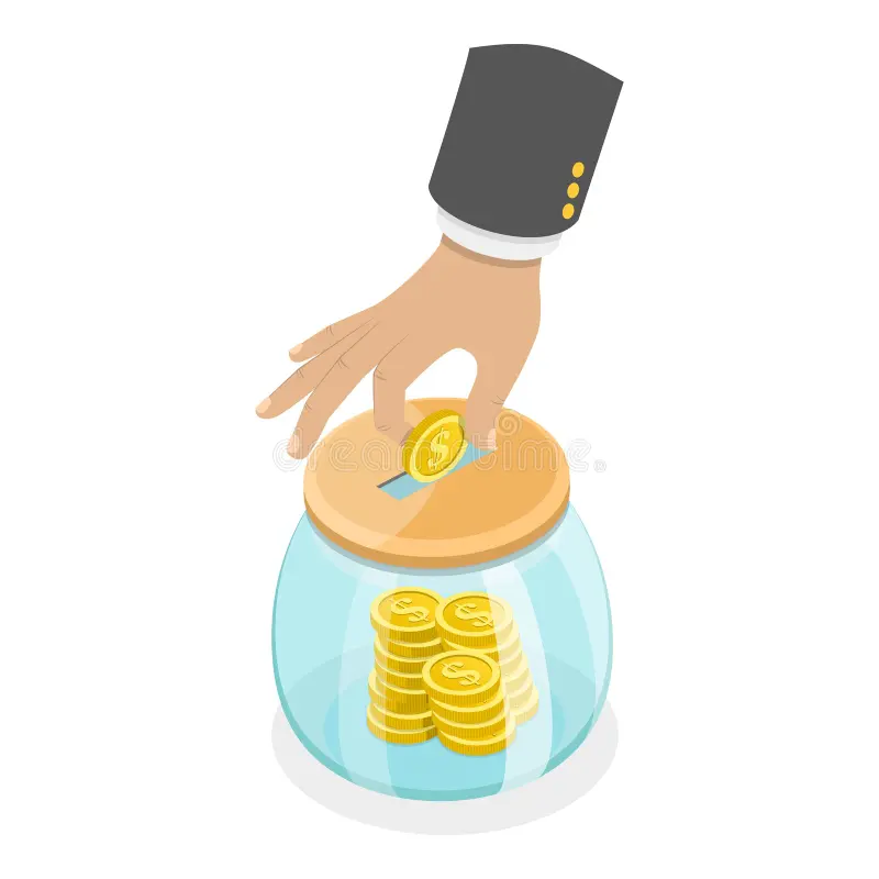 d-isometric-flat-vector-illustration-saving-deposit-item-utilize-glass-jar-to-save-money-efficiently-437881233